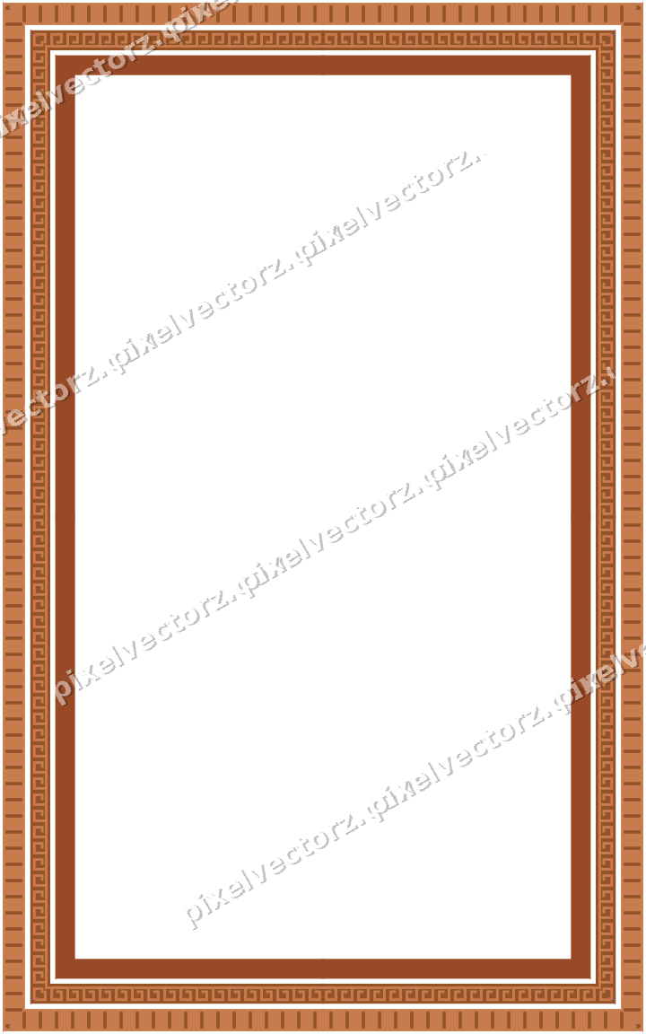 Decorative picture frame border in orange and blue with greek key