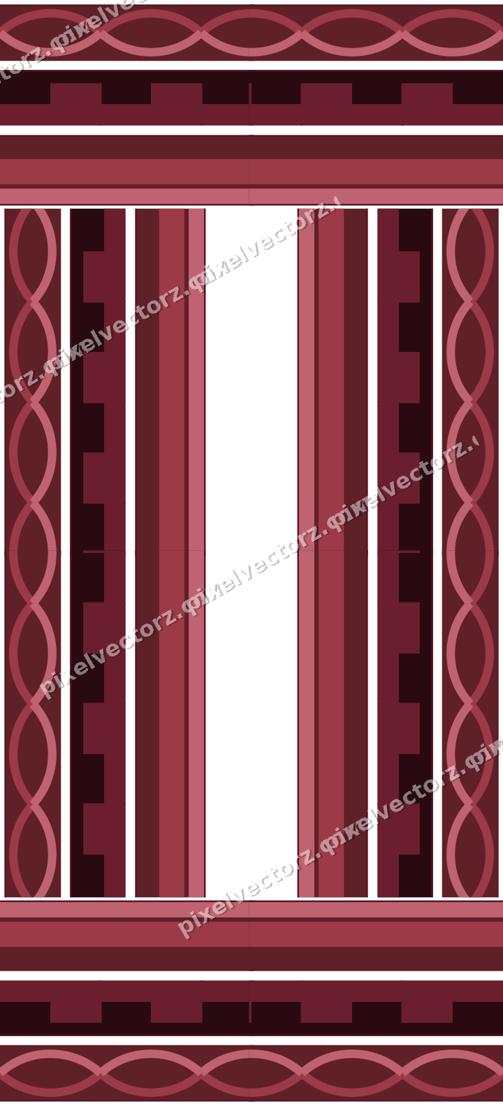 Decorative picture frame border in dark pink and red with guilloche