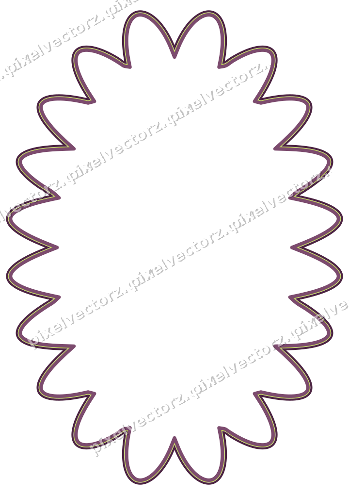 Decorative line art frame in dark magenta and lime with oval