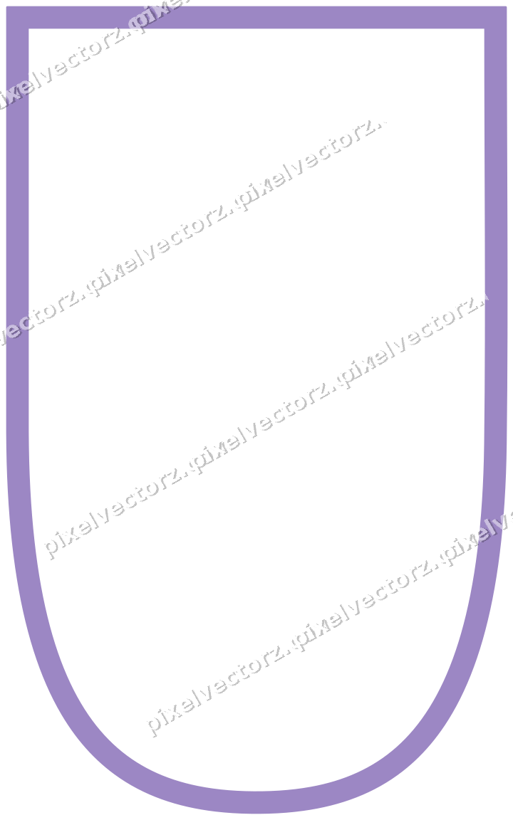 Decorative line art frame in amber and purple with shield