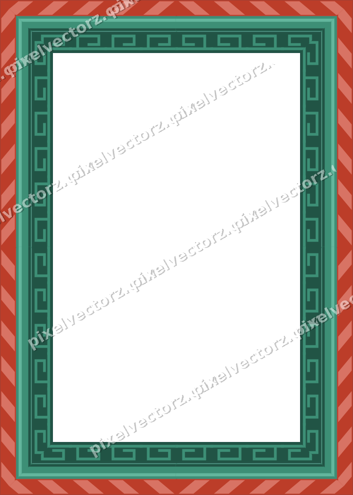 Decorative picture frame border in amber and green with diagonal band