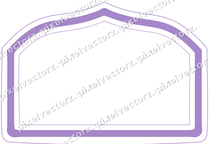 Decorative line art frame in purple and blue with label plaque