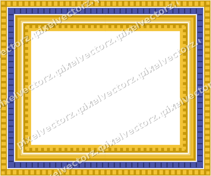 Decorative picture frame border in dark blue and amber with dentil