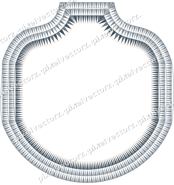 Decorative line art frame in blue and orange with label plaque