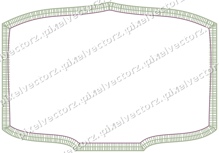 Decorative line art frame in dark magenta and lime with label plaque