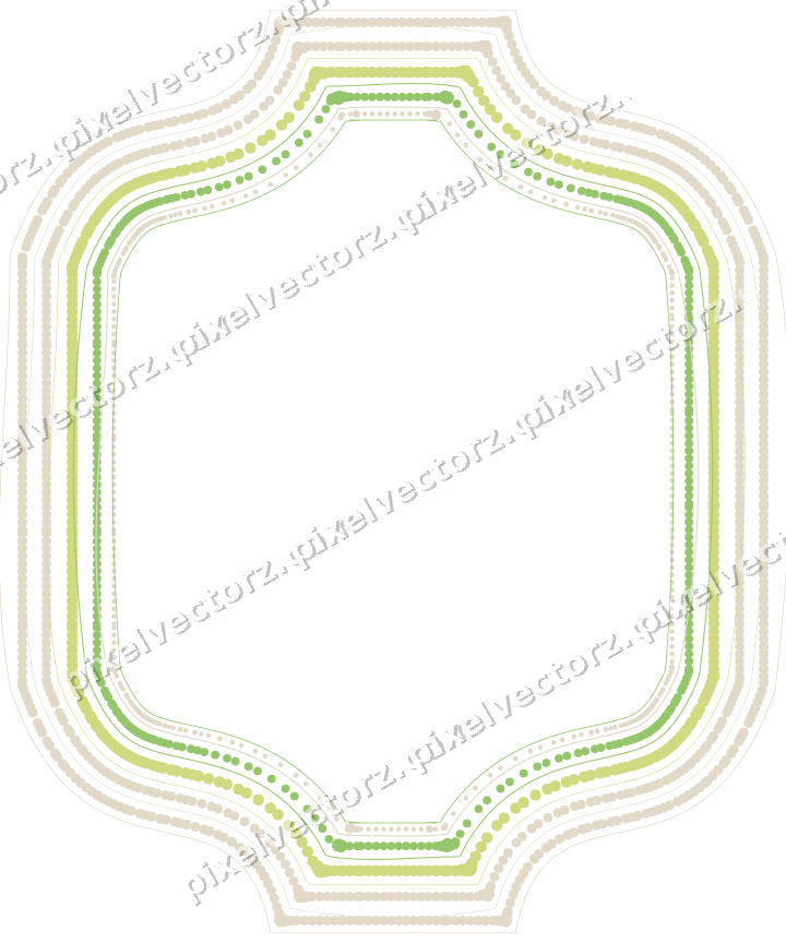 Decorative line art frame in lime and yellow with label plaque