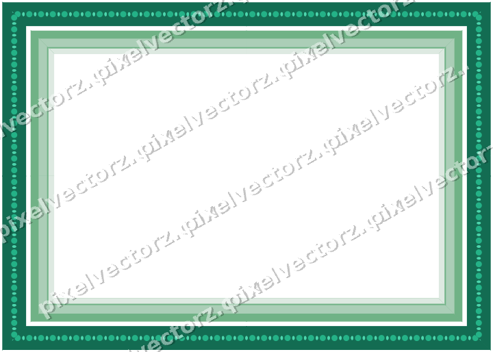 Decorative picture frame border in green and teal with bead and reel