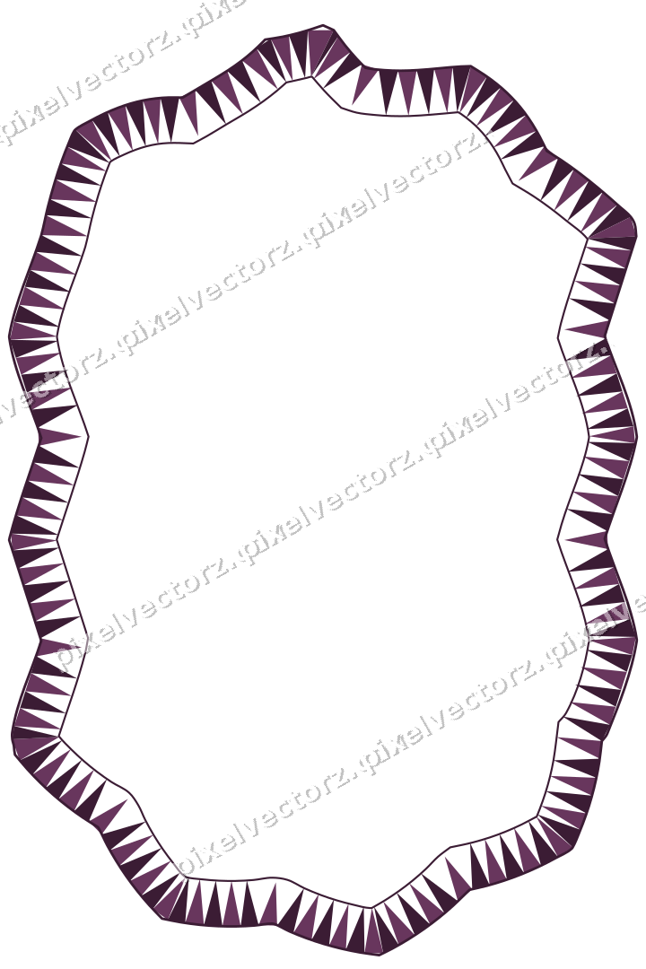 Decorative line art frame in dark magenta and amber with label plaque