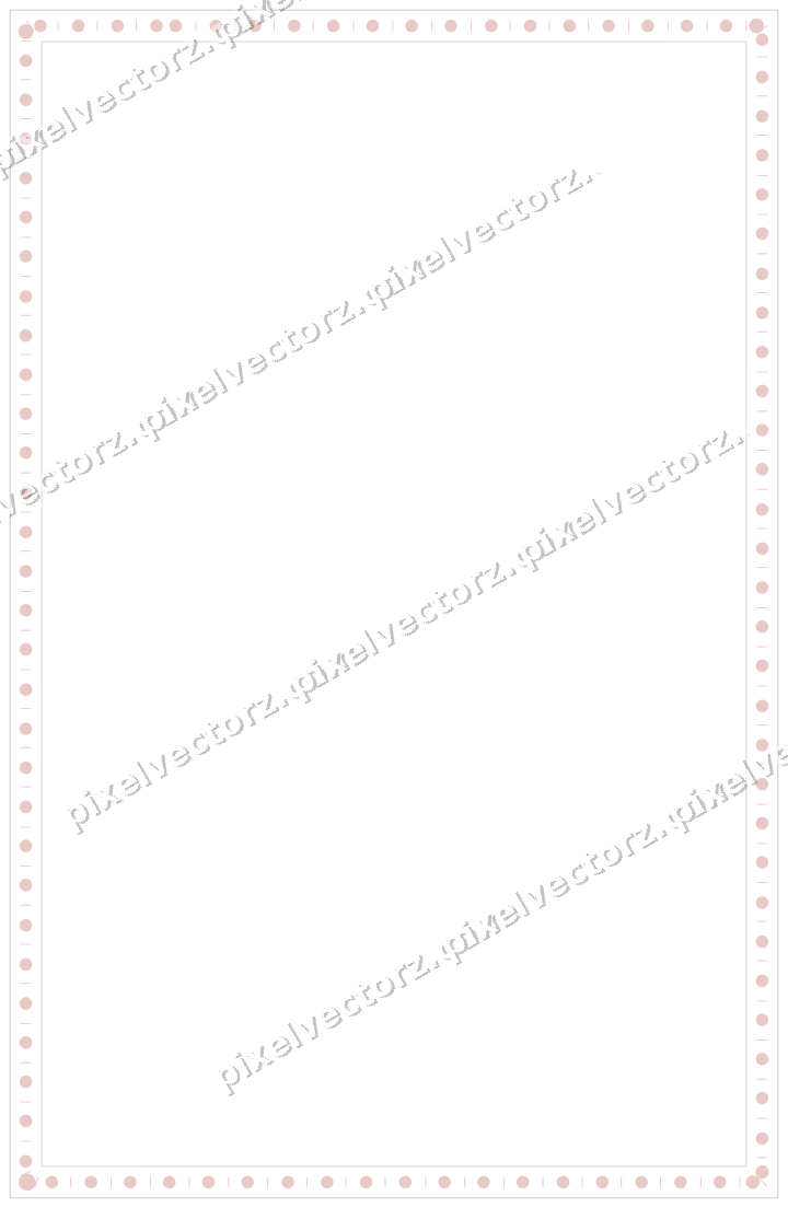 Decorative line art frame in pale pink and pale red with label plaque