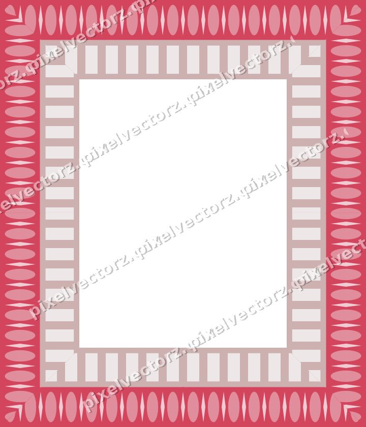 Decorative picture frame border in pale pink with egg and dart