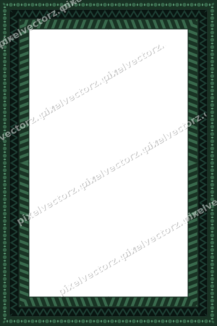 Decorative picture frame border in dark green with bead and reel