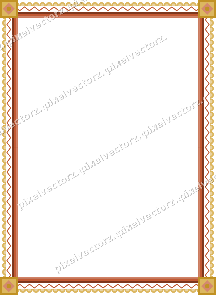 Decorative picture frame border in orange and amber with scale band