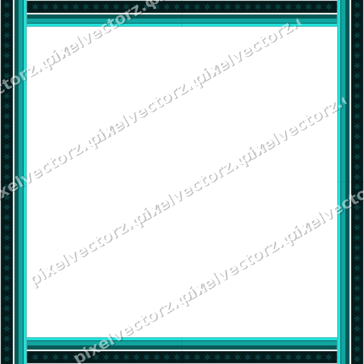 Decorative picture frame border in orange and teal with star band