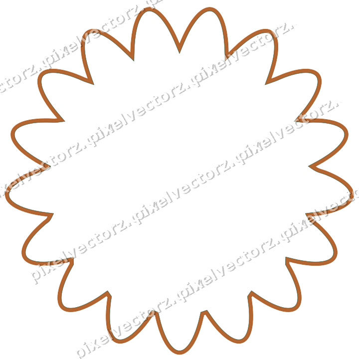 Decorative line art frame in dark green and orange with oval