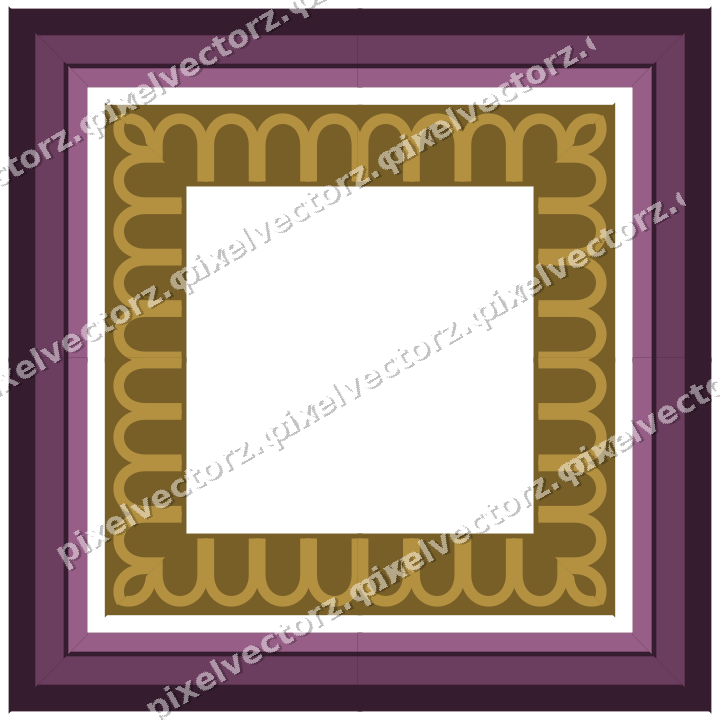 Decorative picture frame border in dark magenta with arcade frieze