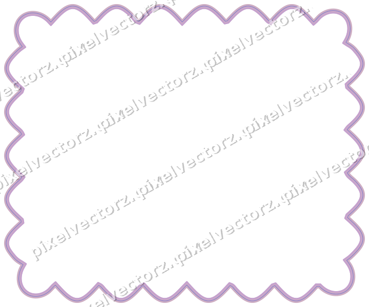 Decorative line art frame in purple and blue with label plaque