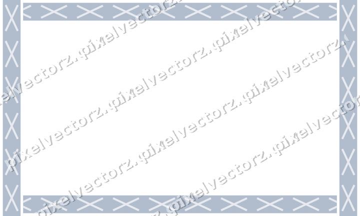 Decorative picture frame border in dark blue and white with cross band