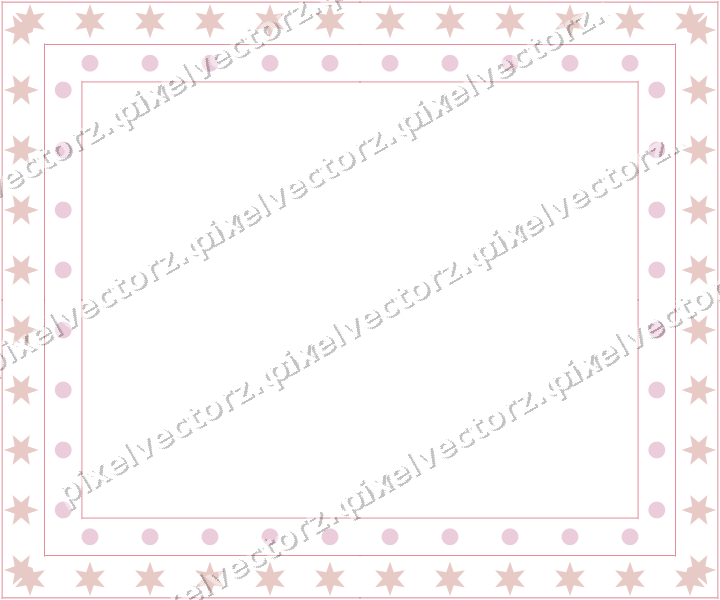 Decorative picture frame border in pale pink with star band