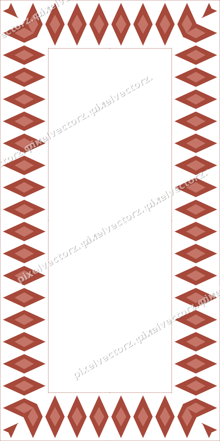 Decorative picture frame border in orange and amber with diamond band