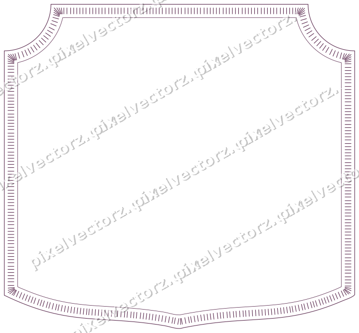 Decorative line art frame in dark magenta and lime with label plaque