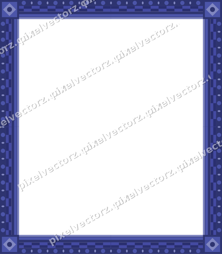 Decorative picture frame border in dark blue with bead and reel