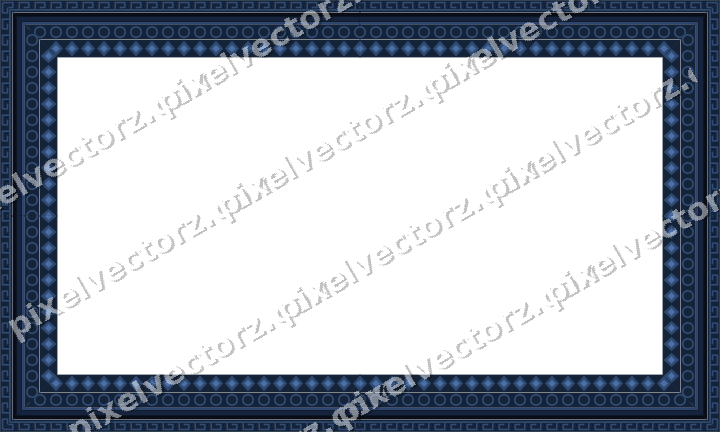 Decorative picture frame border in dark blue and amber with greek key