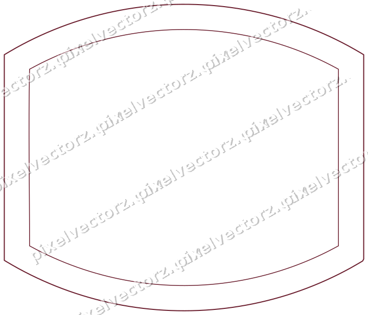 Decorative line art frame in dark pink and red with label plaque
