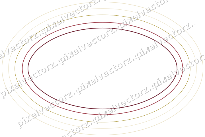 Decorative line art frame in dark pink and red with oval