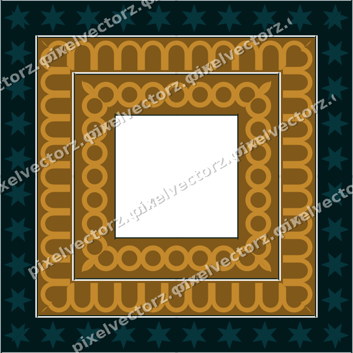 Decorative picture frame border in amber with arcade frieze