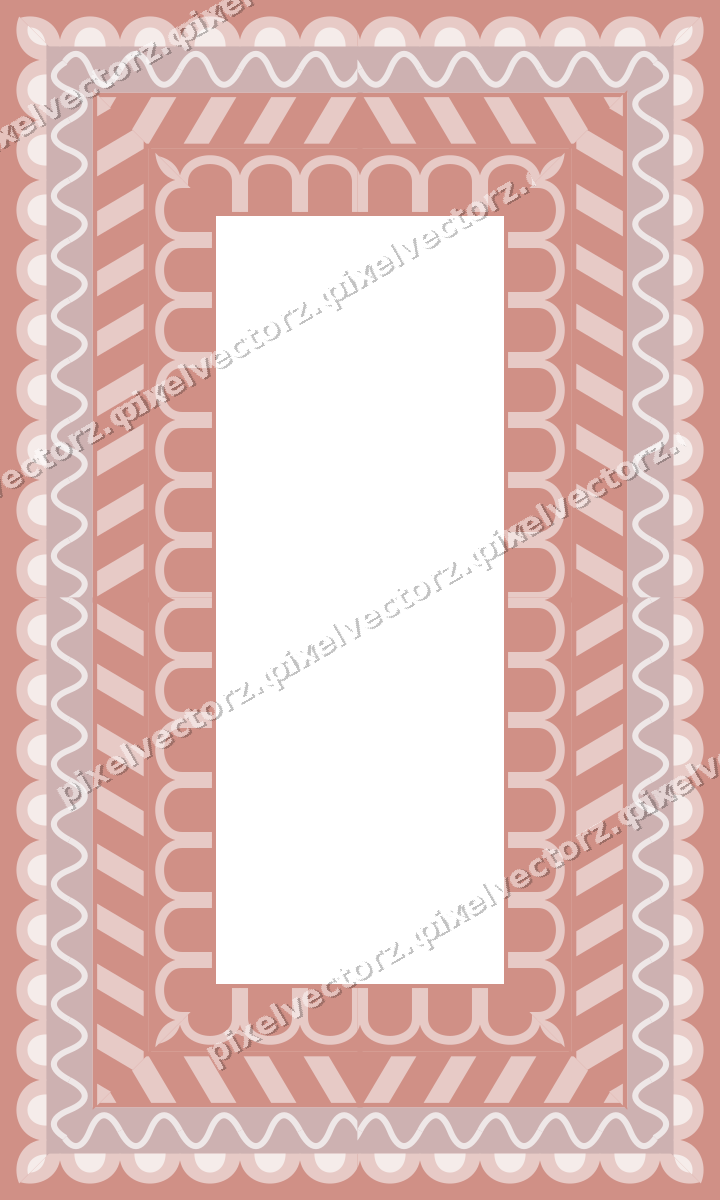 Decorative picture frame border in pale pink with wave band