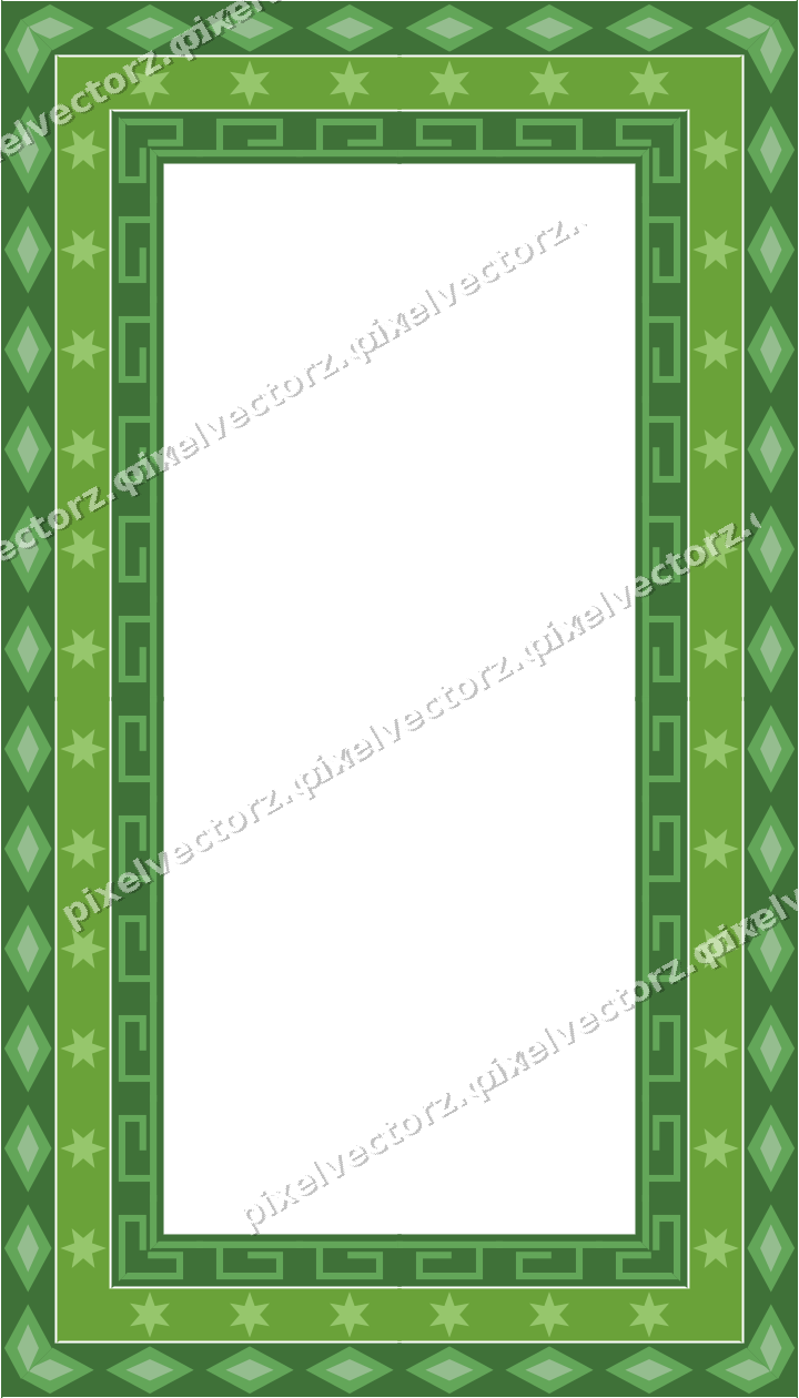 Decorative picture frame border in lime and yellow with star band