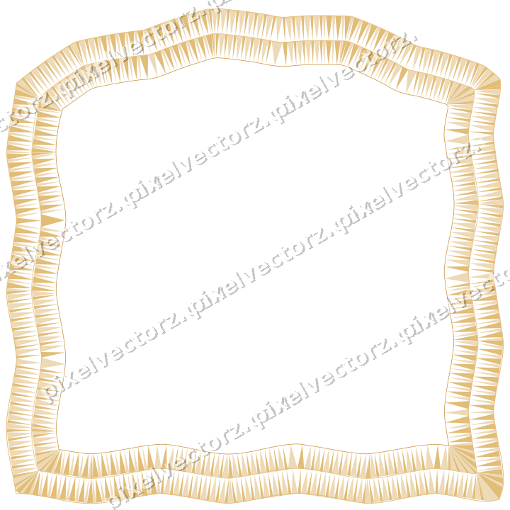 Decorative line art frame in amber and dark teal with label plaque