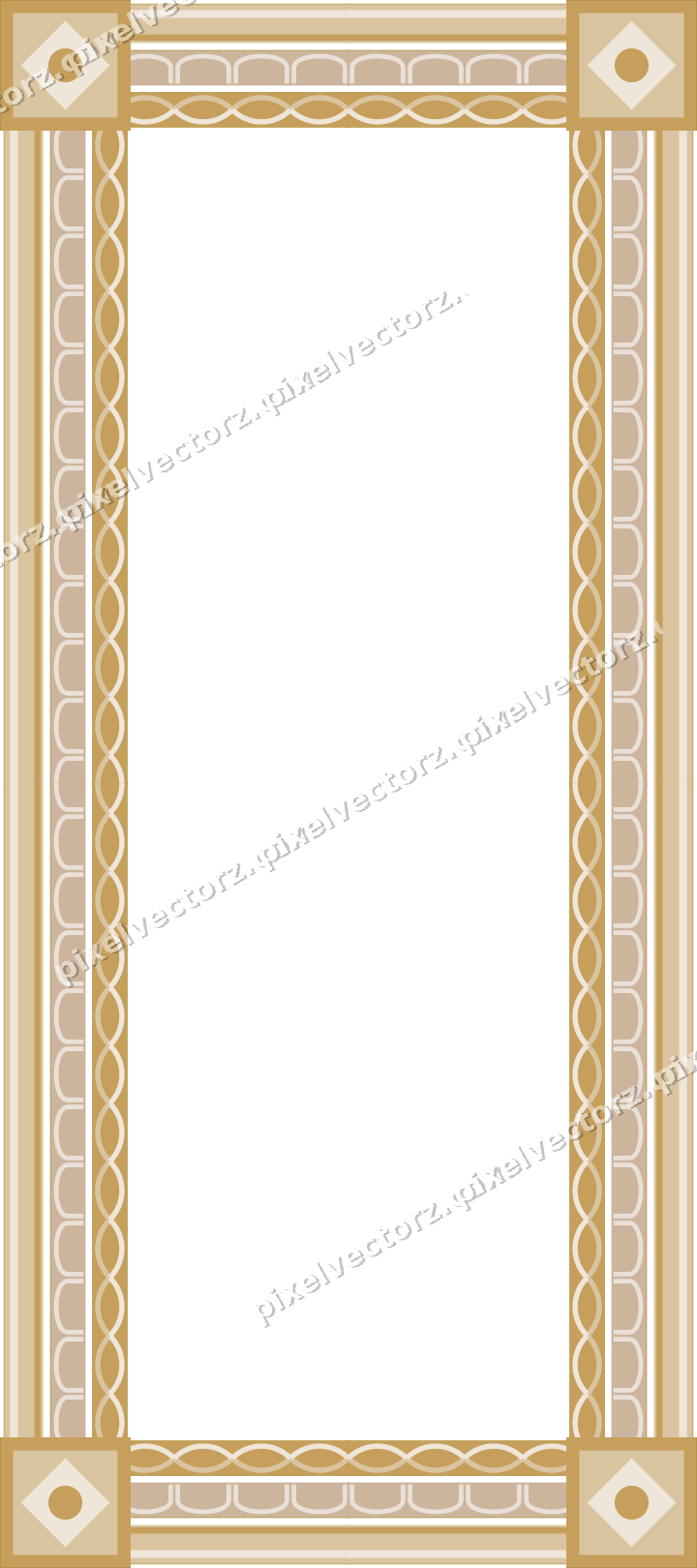 Decorative picture frame border in amber with arcade frieze