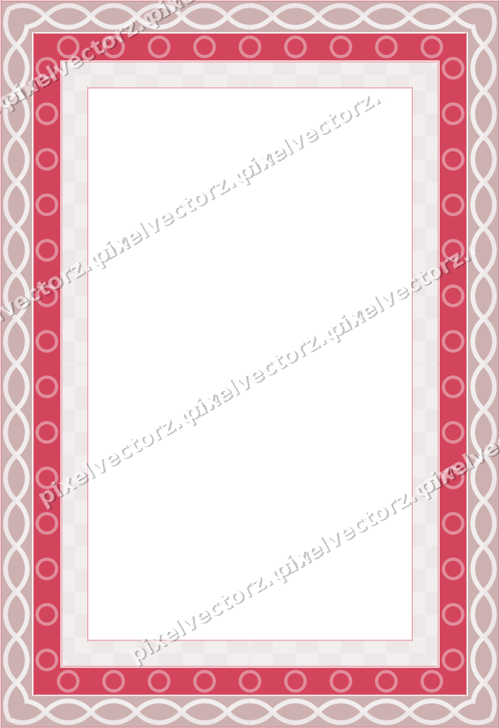 Decorative picture frame border in pale pink with ring chain