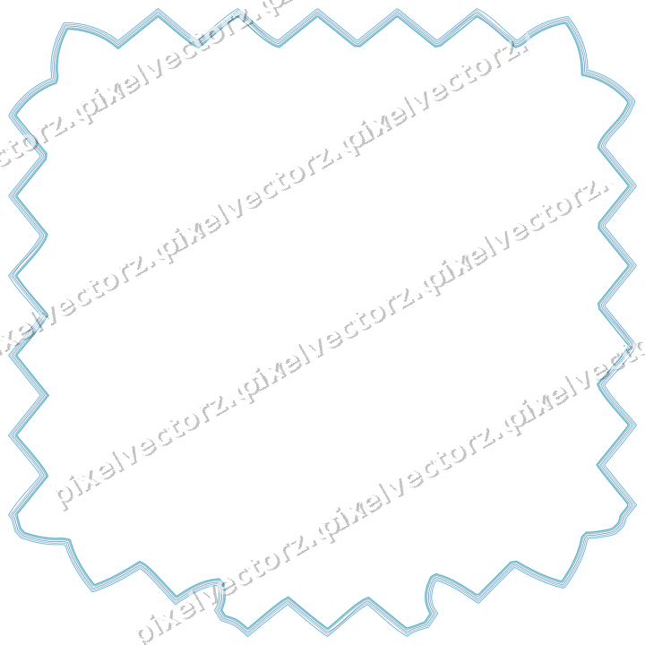 Decorative line art frame in blue and cyan with label plaque