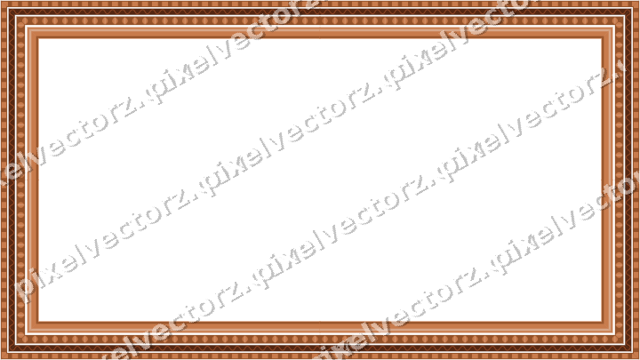 Decorative picture frame border in orange and blue with dentil