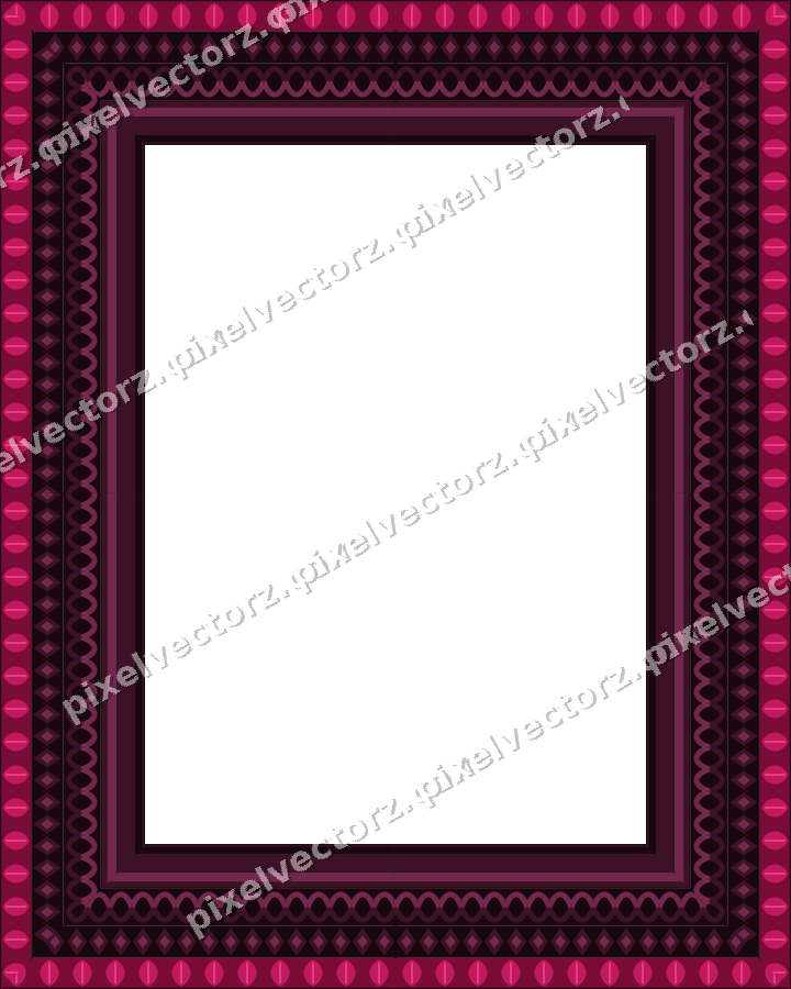 Decorative picture frame border in lime and pink with diamond band