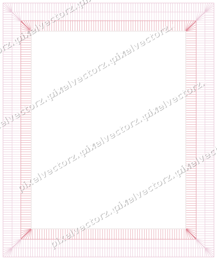 Decorative line art frame in pale pink and pale red with label plaque