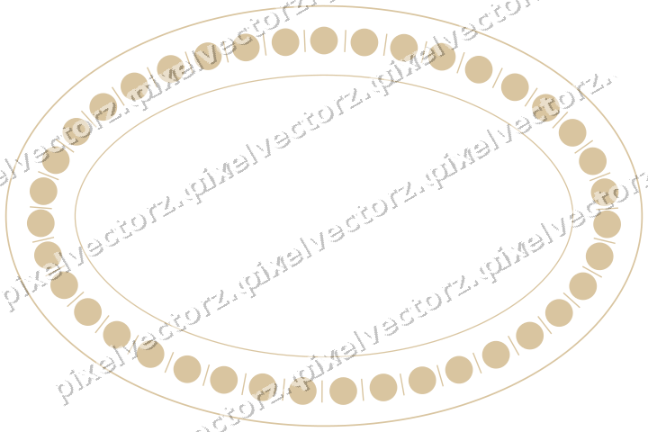 Decorative line art frame in dark pink and red with oval