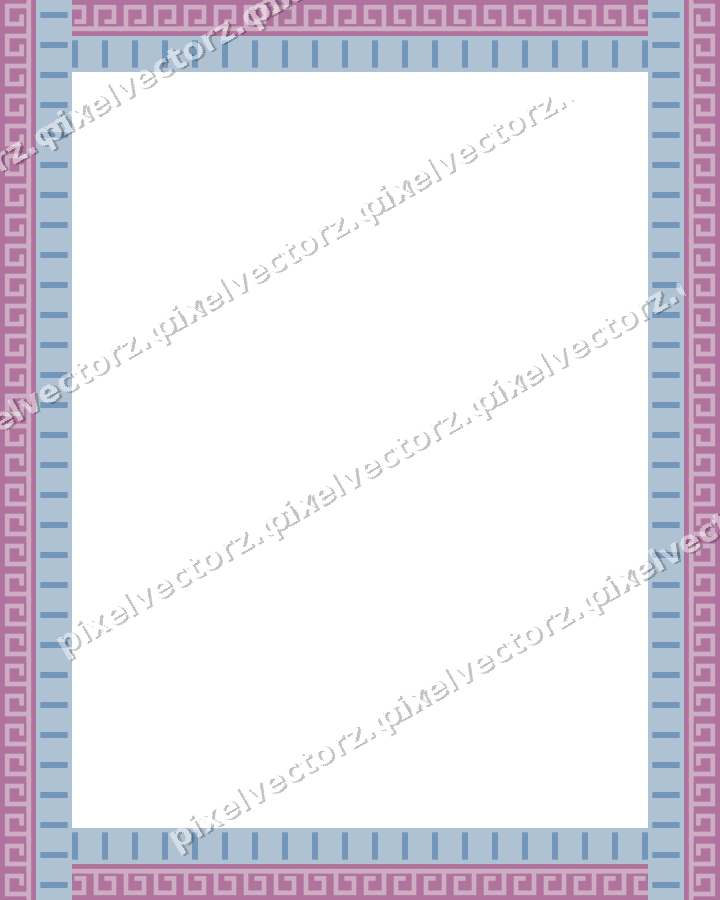Decorative picture frame border in purple and blue with greek key