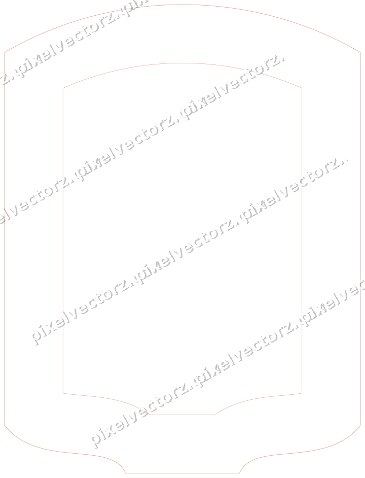 Decorative line art frame in orange and cyan with label plaque