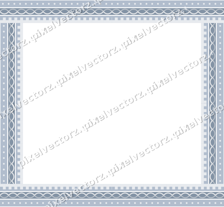 Decorative picture frame border in dark blue and white with dot row