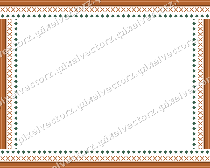 Decorative picture frame border in dark green with cross band