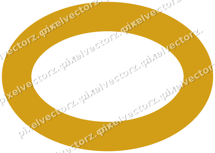 Decorative line art frame in amber and blue with oval and solid band