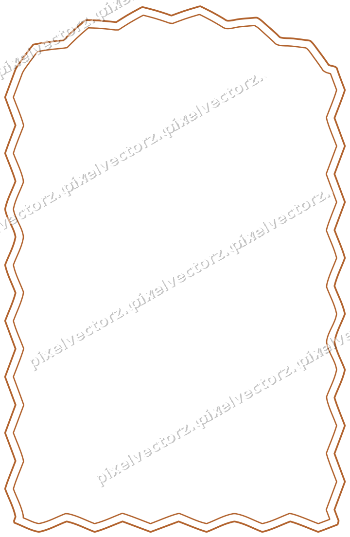 Decorative line art frame in dark green and orange with label plaque