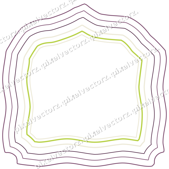 Decorative line art frame in dark magenta and lime with label plaque