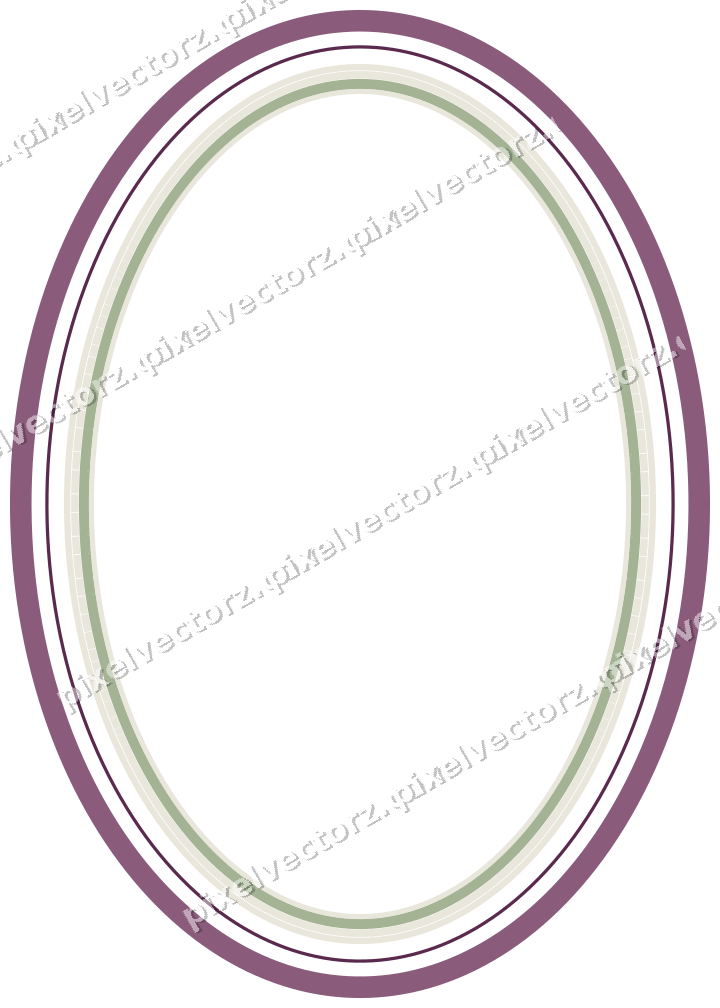 Decorative line art frame in dark magenta and lime with oval