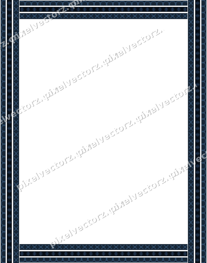 Decorative picture frame border in dark blue with arcade frieze