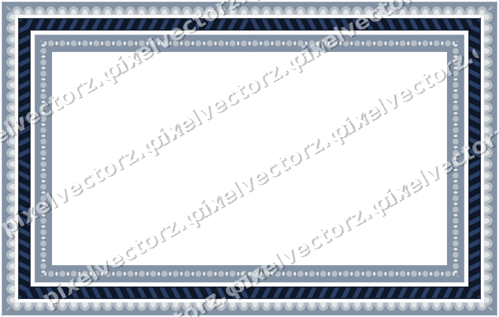 Decorative picture frame border in dark blue and white with scale band