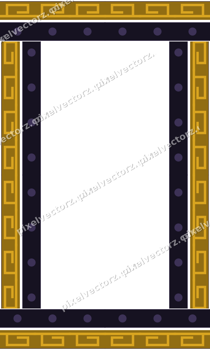 Decorative picture frame border in amber and purple with greek key
